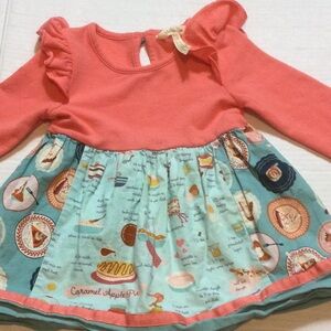 Matilda Jane Coral and Aqua Dessert Print Dress